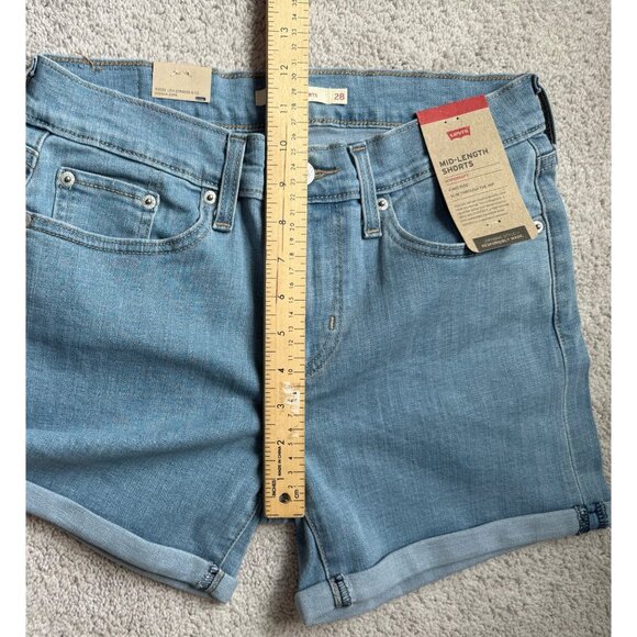 Levi's New Shorts Womens Size 28 Denim Jean Mid Length Rolled Hem Soft - Picture 12 of 15